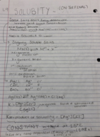 Chem Notes Week 5 ( Solubility and Intro to Thermodynamics) 