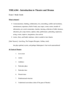 THEA104 Exam 1 Guide