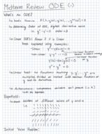 Ordinary Differential Equations Midterm Review 1