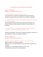 Bio 1050 Exam 1-Study guide