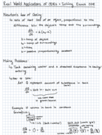 Solving Exact ODEs and Real World Application Questions