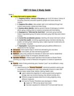HDF110 Quiz 2 Study Guide