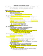 CLASS NOTES- WEEK 6- RISE OF UNIVERSAL RELIGONS