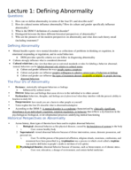 Abnormal Psychology: PSY240 Notes (Week 1 - Week 5)