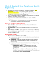 Week 6 Notes: Gene Transfer and Genetic Engineering