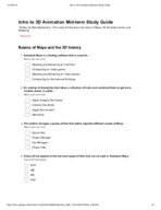 Intro to 3D Animation Mid-Term Study Guide by Niya Stephenson 