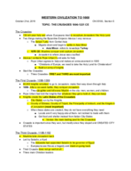 WESTERN CIVILIZATION TO 1660- CLASS NOTES- 10/23