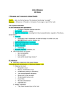 Animal Science 102 Unit 3 Disease