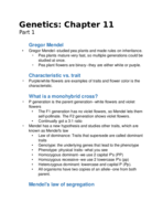 Genetics: Chapter 11 notes 