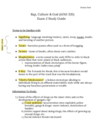 Rap, Culture and God Exam 2 