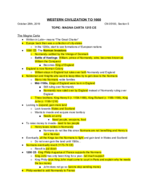 WESTERN CIV TO 1660- CLASS NOTES- 10/28