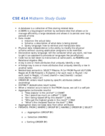 CSE 414 Midterm Study Guide