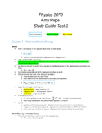 PHYS 2070, Study Guide Test 3