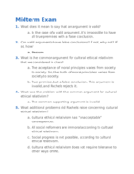 Philosophy 1000 Midterm Study Guide