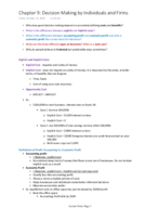 Intro to Micro: Chapter 9 - Decision Making