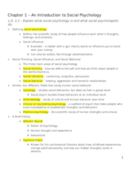 PSYC 2084, Chapter 1 Outline
