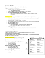 Lecture 10 Notes - Prejudice