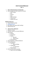 Unit 6 Animal Behavior
