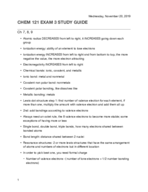CHEM 121 Exam 3 review sheet
