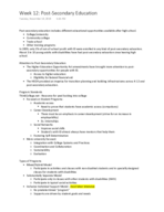 Week 12: Post-Secondary Education 