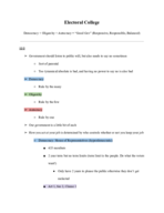 POLI 001 - Week 15 Notes - Electoral College Part 2