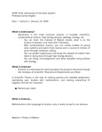 ASTR 1010 - Astronomy of the Solar System