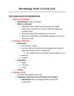 Microbiology: Week 1 Notes