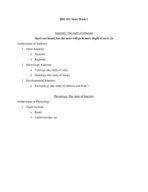 Week 1: Intro to the Human Body 