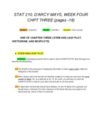 Stat 210 week 4 Chapter Three Continuation and end for EXAM #2