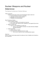 Nuclear Weapons and Nuclear Deterrence: The National Conference of Catholic Bishops