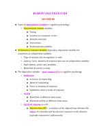 Memory & Cognition Notes-- Set 3