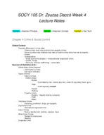 SOCY 105, Week 4 Notes