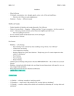 RELI 215 - Buddhism and Theravada Notes 