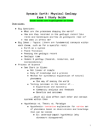 Geology Exam 1 Study Guide
