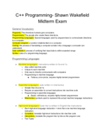 C++ Programming- Midterm Exam Study Guide