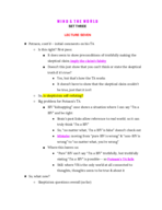 Mind & The World Notes-- Set 3