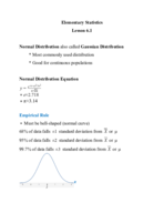 Elementary Statistics Lectures 6.1-6.3