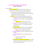 The Mind & The World-- Exam 3 Study Guide