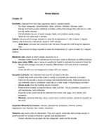 Review Materials from Exam 2