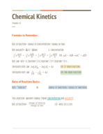 Chapter 11 Notes: Chemical Kinetics