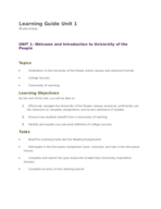 Online Education Strategy 1001, Week 1 Learning Guide