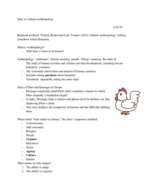 ANT 102 Notes Week 1