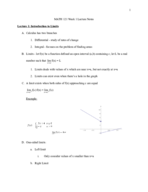 MATH 121 Week 1 Lecture Notes