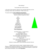 What is Biology ? Lecture notes
