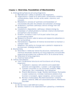 Chapter 1: Overview, Foundation of Biochemistry