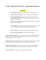 PSY-260, Week 6, Study Guide Eight Through Ten