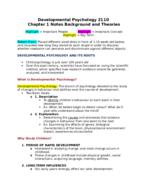 Developmental Psychology, 2110, Chapter 1 Notes