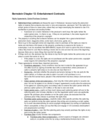 Bernstein Reading - Chapter 12: Entertainment Contracts