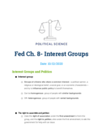 Political Science FED Chapter 8