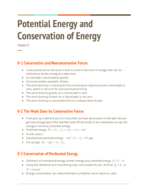 Chapter 8 Notes: Potential Energy and Conservation of Energy